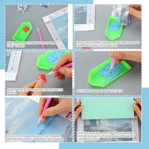 Yeaqee 4Pcs Diamond Art Kits for Adult Gem Painting Kit, Beach