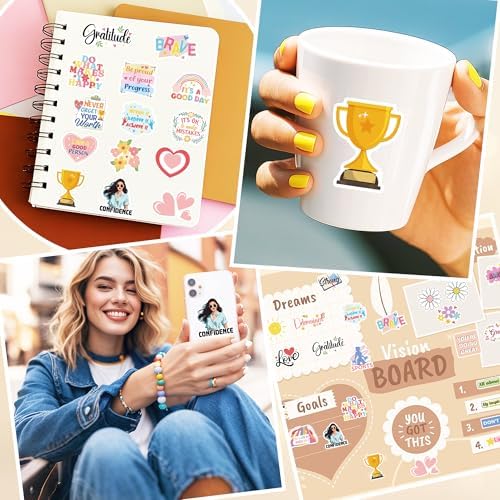 50 Pcs Cartoon Motivational Vinyl Stickers