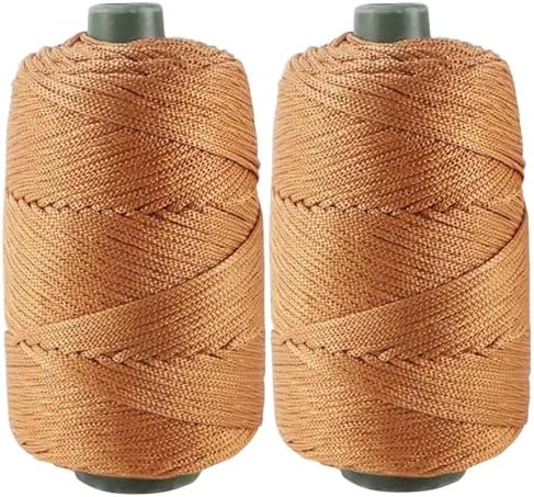 400gram Art Yarn Cord Khaki Polyester Yarn Macrame Knitting Crocheting DIY Bags Crochet Basket Summer Hat Craft Cord 3mm Macrame Cord Rope 438yds 1314 Feet