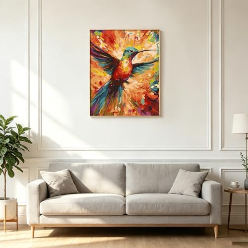 Kalonyth Hummingbird Paint by Numbers Kit for Adults, 16x20 inch, No Framed