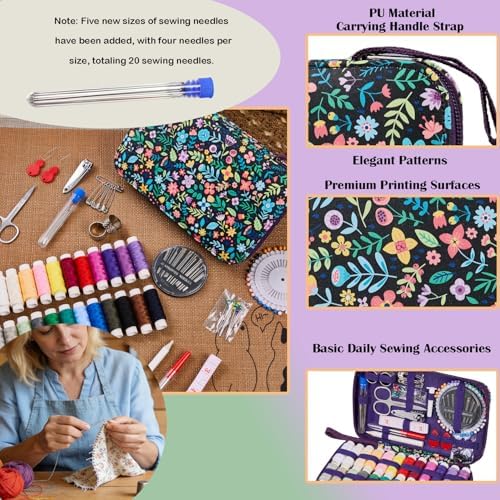 Bobode 140PCS Travel Hand Sewing Kit with Needle and Thread Set