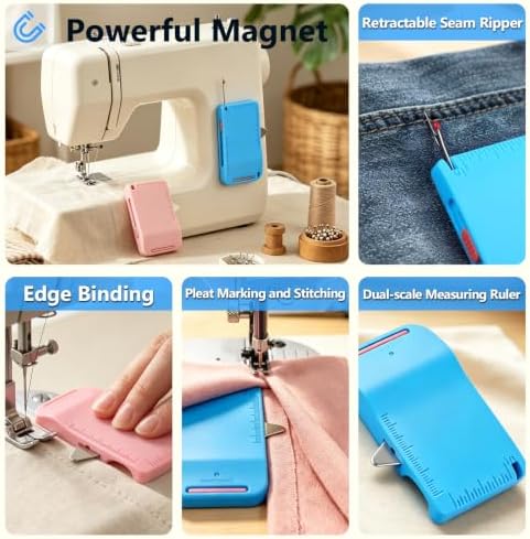 2 Pack Magnetic Seam Guide for Sewing Machine Sleeve Tool