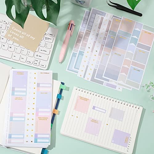 Ctosree 24 Sheets Planner Stickers with Tweezer to Do List, Pastel Color