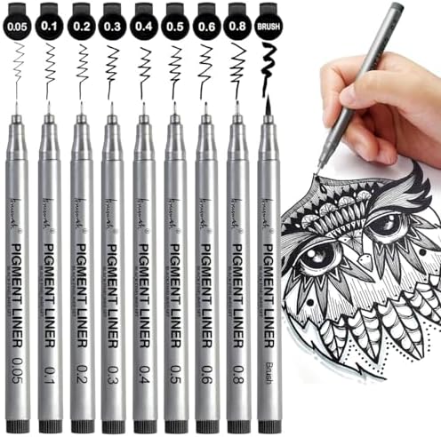 Precision Black Micro-Pen Fineliner Ink Pens,Waterproof Archival Ink