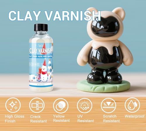 Air Dry Clay Glaze 7 OZ Gloss & Matte, Anti-Crack Waterproof Sealant