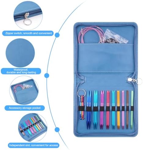 WAZAIGUR Square Ergonomics Circular Interchangeable Knitting Needles Set