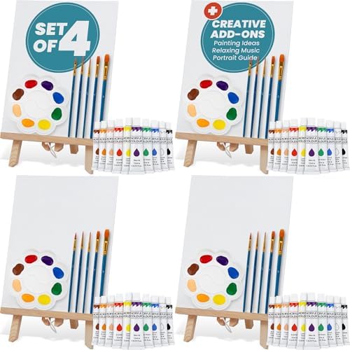 4 Painting Kits for Couples' Date Night, Sip and Paint Kit for Adults
