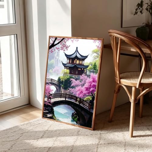 PHANTASYART Cherry Blossom Diamond Art Kits for Adults12x16in