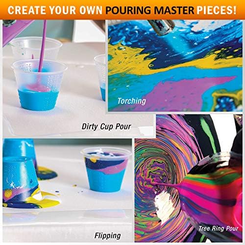 Pouring Masters 48 Color Metallic Ready to Pour Acrylic Pouring Paint Set