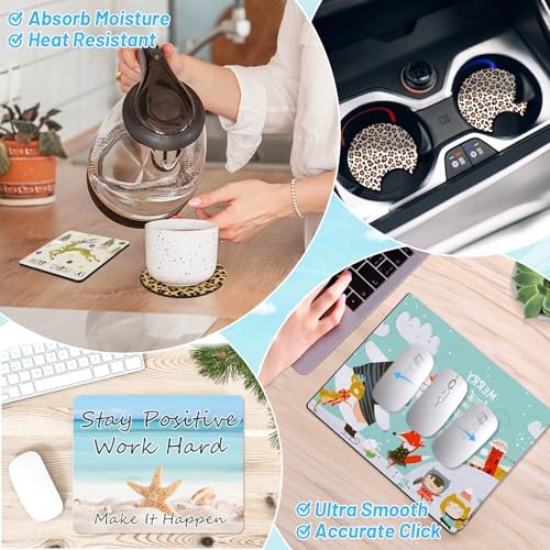 Modacraft 128-Piece Sublimation Blanks Kit - Premium DIY Bundle for Home Decor | Craft Supplies for Cricut, Birthday Gifts, Halloween, Thanksgiving, Christmas Customization (White)