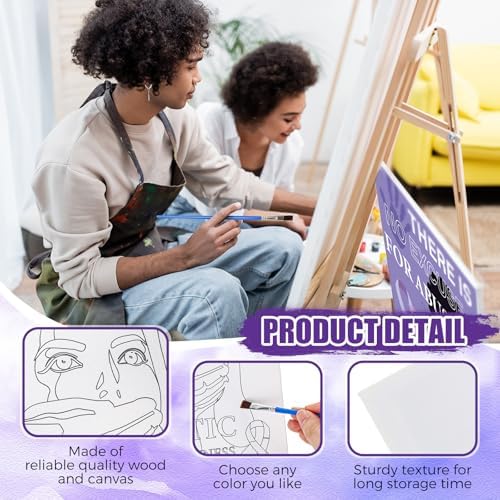 Sherr 140 Pcs 20 Set Pre Drawn Canvas Painting Kit, Anti-Domestic Violence