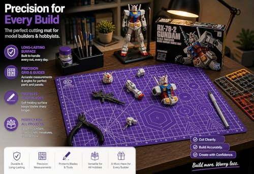 KC GLOBAL A3 (19"x13") Professional Grade Self-Healing Cutting Mat (Purple) - Odor-Free, Double-Sided, Eco-Friendly, Non-Slip, Premium Desk mat for DIY, Crafting, Model Building,and Art Projects