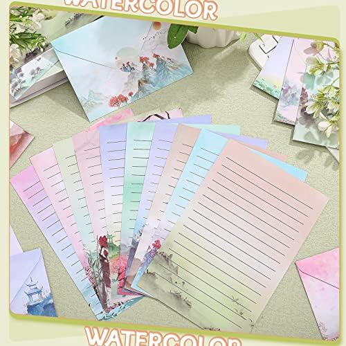 TaoBary 160 Pcs Ink Painting Stationery Paper and Envelopes Set