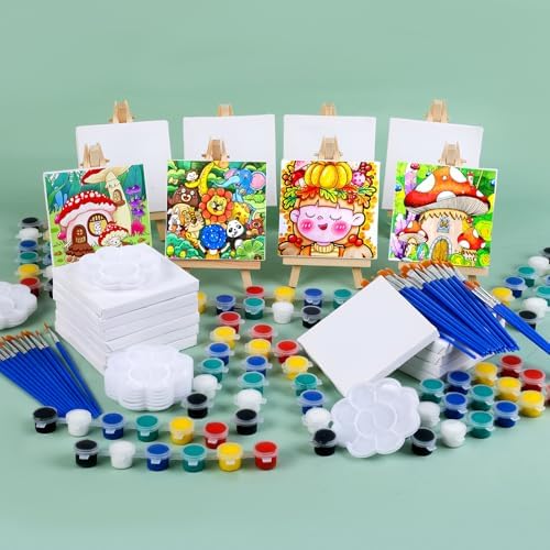 ESRICH 20 Set Canvas Painting Kit, Mini Acrylic Paint Set