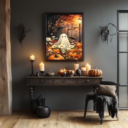 WULINHUAFA Halloween Paint by Numbers Adults Beginner 16x20 Inch | Ghost Adult Paint by Number Kits, DIY Acrylic Oil Easy Painting by Numbers for Gifts Home Wall Decor Without Frame