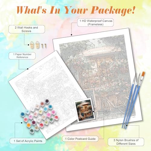 Kalonyth Flower Shop Paint by Numbers Kit for Adults, 16x20 inch, No Framed