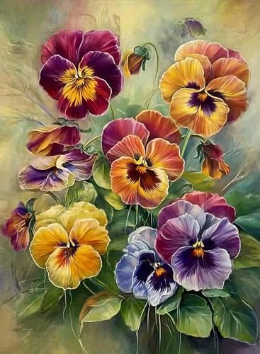 AIBOERL Paint by Numbers Kit for Adults Beginner, Pansies, 12X16In
