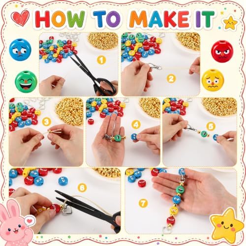 Equsion 346 Pcs/24 Sets Social Emotional Learning Keychain Craft Kit Emotional Regulation Tools Therapist Supplies for Profession, Play Therapist Toys for Counselors, Calm Down Support for Teachers