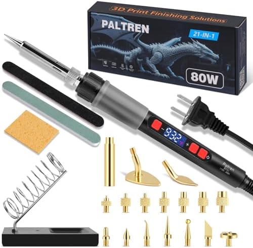 21-in-1 3D Printer Smoothing Tool Kit, 80W Soldering Iron