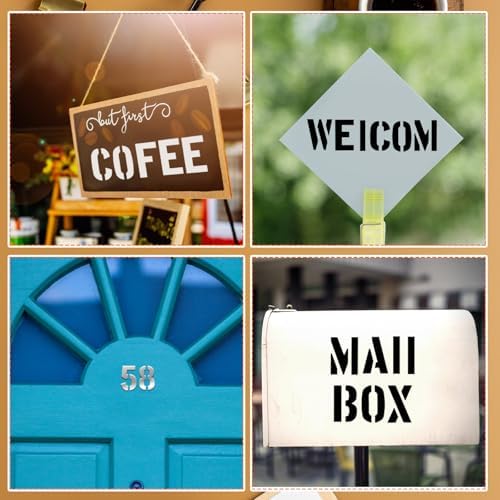 Pelopy 45 Pcs 1 Inch Brass Stencils Letters and Numbers Stencils Set
