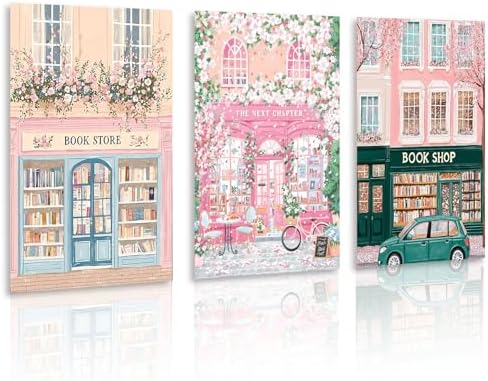 Gemozaic 3 Pack Book Store Diamond Painting Kits for Adults, 12 x 16 Inch