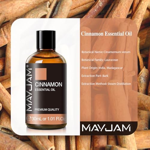 MAYJAM Cinnamon Essential Oil for Diffuser Soap Candle Making, 1.01fl.oz