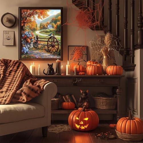 Autumn Scenery Paint by Numbers for Adults - Landscape Paint by Number