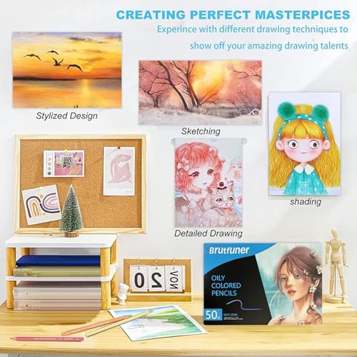 LBW 50 Skin Tone Colored Pencils for Adult Coloring Pencils, Oil Based Soft Core Professional Color Pencils Set for Artists Beginners Drawing Coloring