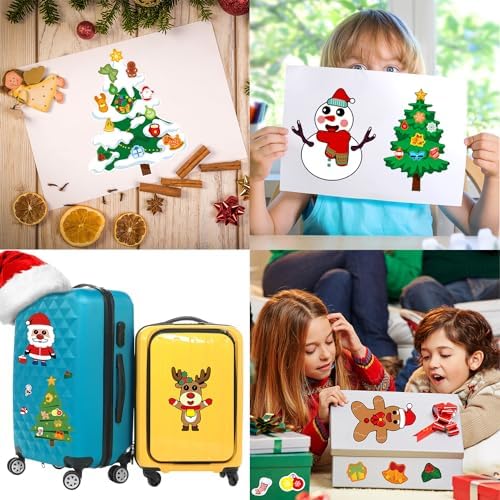 SmilinFit Christmas Stickers for Kids, Make Your Own Christmas Crafts Party Favors for Kids Boys Girls, Holiday Stickers Party Games Activities Goody Bag Stuffers Gifts