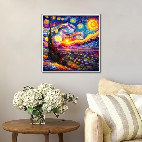 Lophomie Diamond Art Kits for Adults, 5D Starry Night Diamond Painting Kits