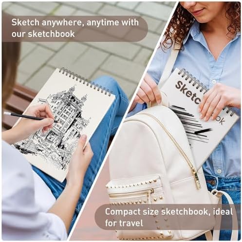Umriox Sketch Pads for Drawing, 9" x 12" Sketchbook, 2-Pack | Acid-Free Drawing Paper, 100 Sheets Each Pad, Spiral Bound, Art Supplies for Artists, Students, School Sketching & Projects