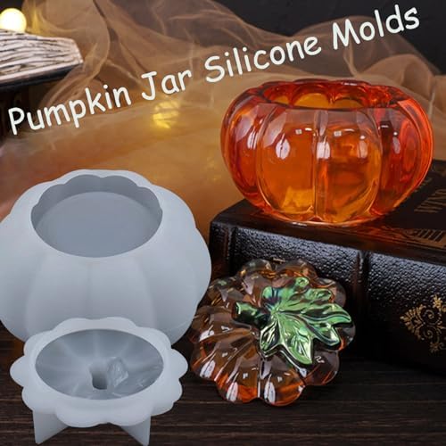 Pumpkin Jar Silicone Molds with Lid, Thanksgiving Pumpkin Jar Mold