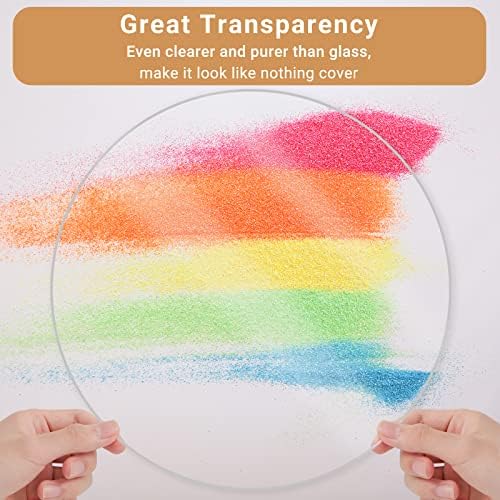 Enoin 1pack 9 Inch Round Clear Acrylic Sheets Plexiglass Sheet 1/4 Inch Thick Disc Circle Plastic Sheet 0.24" 6.0mm, Transparent Board Panel for Round Glass Table Top DIY Project, Paintings, Art Craft