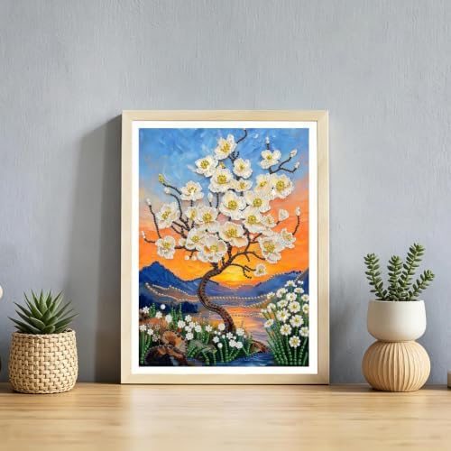 Flower Diamond Pearl Painting Kits for Adults Beginner,Diamond Dots 12X16In