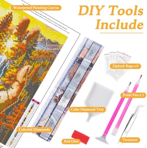 Diamond Art Kits for Adults & Beginners, Forest Diamond Painting Kit