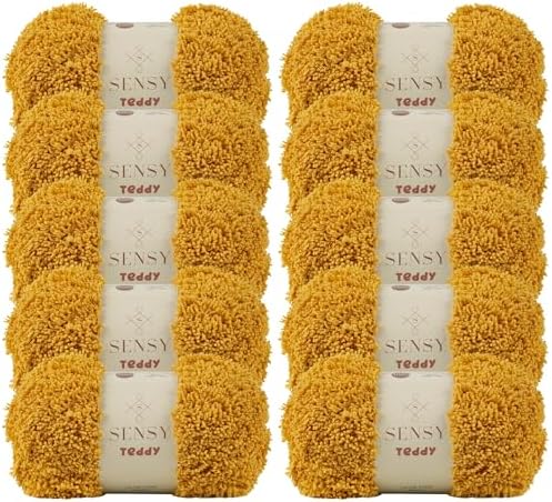 S Sensy Teddy - Micro Polyester Amigurumi Yarn 10 Skeins Mustard 109 Yards