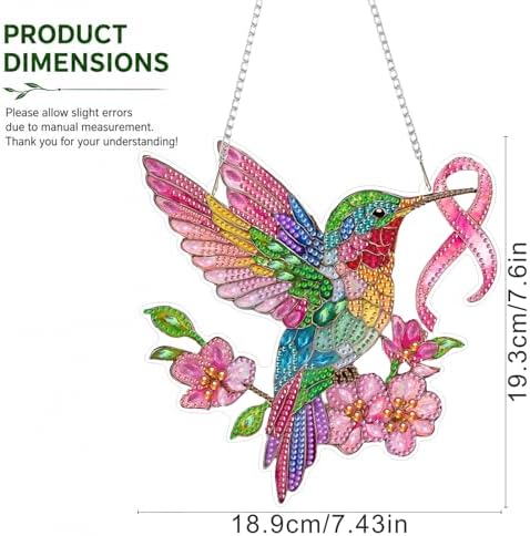 HMZephitiquc Hummingbird Hanging Diamond Art Kits for Adults, Special Shaped Crystal Diamond Painting Suncatchers, 5D Gem Art for Adults, Sun Catchers DIY Craft Kits for Gift Home Decor