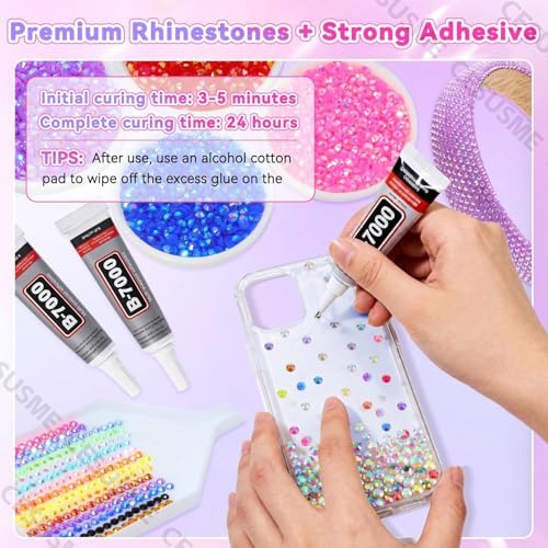28000 Pcs Color Rhinestones Bedazzling Kit, Purple Resin Gems for Crafting