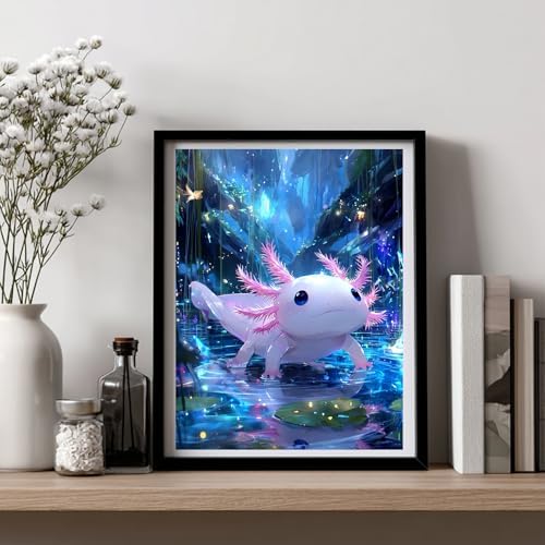 AUKELHJ Axolotl Diamond Art Kits for Adults, Diamond Painting, 12x16 Inch