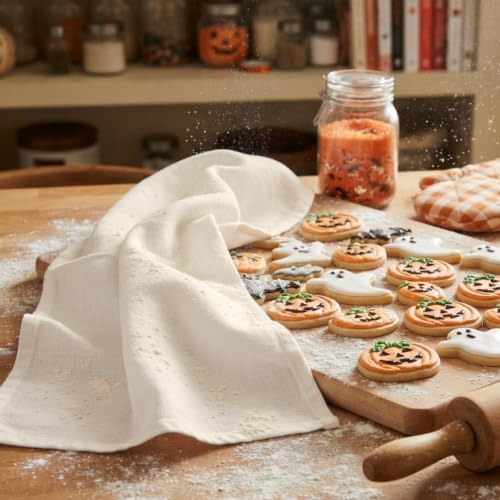 Flour Sack Towels | Tea Towel for Crafts| Kitchen Dish Cotton Blank Towel for Embroidery| Baking Bread Proofing Linen Cover| Super Absorbent Quick Dry| 12 Pack 18"x 28" Natural