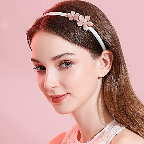 20 PCS White Satin Covered Headbands for Girls Women Christmas Plain DIY Craft Head bands Plastic Thin Headband for Women(White)