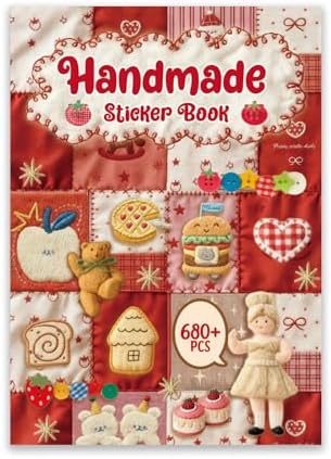 PRSTINCOL Japanese Sticker Book Aesthetic 30 Sheets of Vibrant Red Patterned Die Cut Stickers for Scrapbooking and Journaling