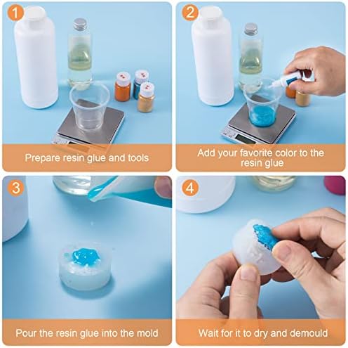 PAGOW 6pcs Mini Mirror Flower Resin Mold,3D Flower Crystal DIY Casting Mold