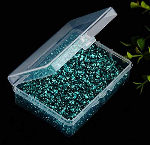 Crushed Glass Irregular Metallic Chips Sprinkles Chunky Glitter Light Blue 100g 2-4mm for Nail Arts Craft DIY Vase Filler Epoxy Resin Mold Scrapbooking Jewelry Making Decoration (Light Blue, 2-4mm)