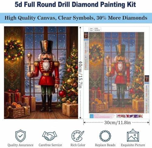 Christmas Diamond Art Kits for Adults, Holiday Nutcracker Diamond Painting