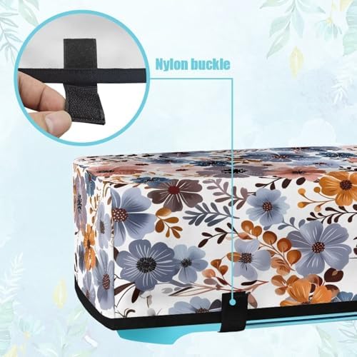 Binienty Ink Painting Floral Dust Cover for Die-cut Machine, Cutting Machine Protective Covers with 3 Pocktes Strain Resistant Carrying Bag Organization and Storage Bags Stylish Home Decoration