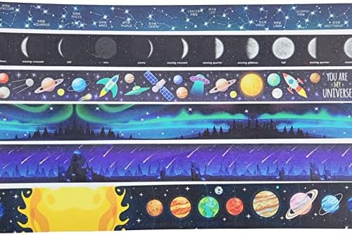 YUBBAEX Luminous Galaxy Washi Tape Set Space Glow in The Dark Masking Tape Decorative for Arts, DIY Crafts, Journal Supplies, Planners, Scrapbook, Card/Gift Wrapping (Universe 6 Rolls x 3m)