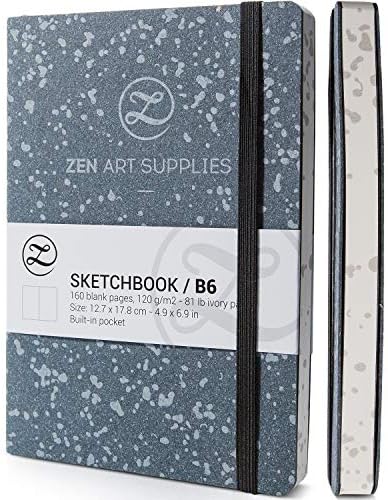 ZenART B6 (5x7) Travel Artist Small Sketchbook/Drawing Book - 120GSM 160P