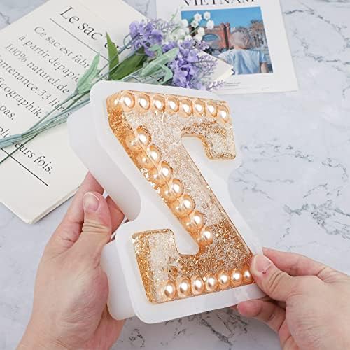 Gartful 7 Inch Large Letter Molds for Resin, 3D Z Capital Alphabet Epoxy Resin Mold, A to Z Thick Resin Letter Molds for Making Letters, Word Sign Art, DIY Crafts, Making Cake, Party Home Decor