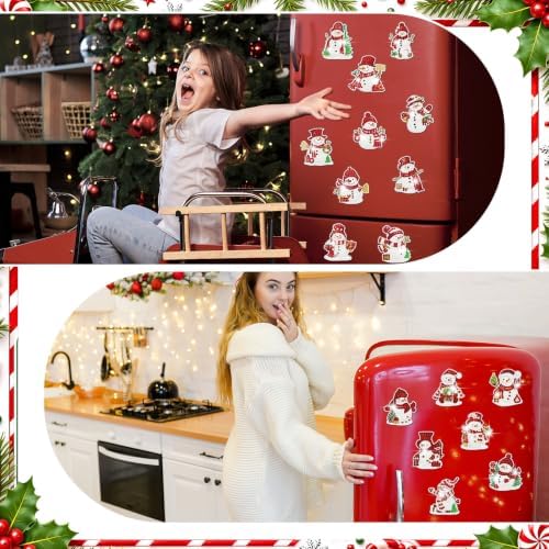 Motipuns 30 Pcs Diamond Magnets,Chrismas Red Snowman,Cerise White